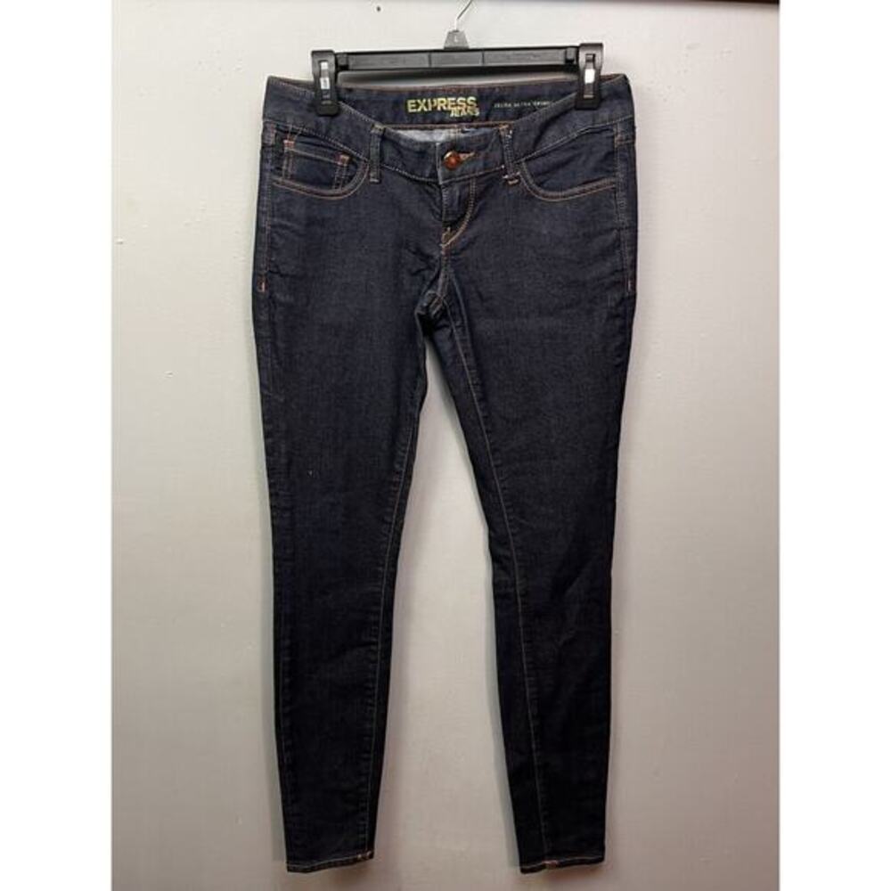 Express Zelda Ultra‎ Skinny Jeans Womens 2 Low Rise Dark Wash Blue Stretch Denim